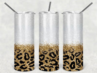 Glitter leopard 20 oz tumbler