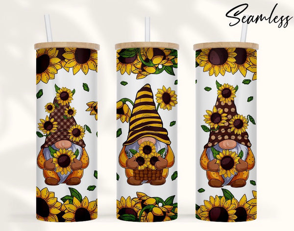 Sunflower gnomes 20 oz tumbler