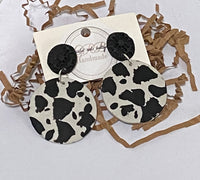 Cow print handmade earrings