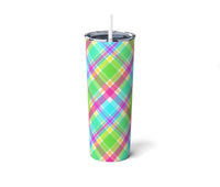 Neon Plaid 20 oz tumbler