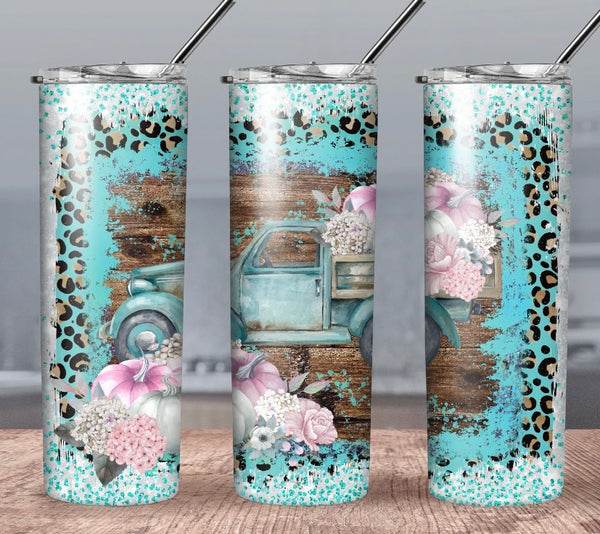 Leopard vintage truck 20 oz tumbler