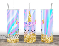 Sparkle unicorn tumbler