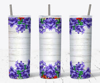 Purple flower 20 oz tumbler