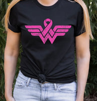 Breast cancer distressed Wonder Woman Shirt