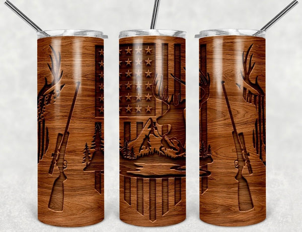 Hunting wooden tumbler