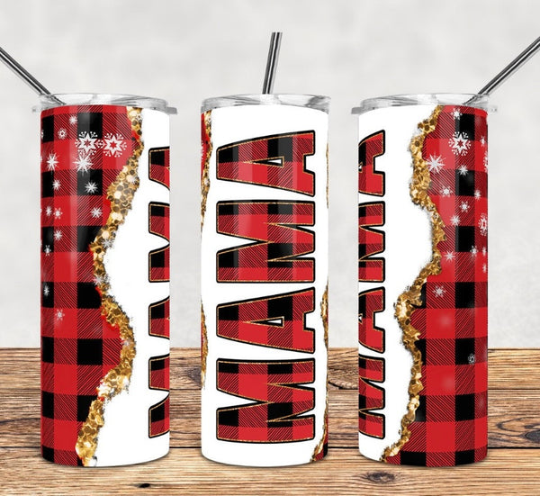 Plaid mama 20 oz tumbler