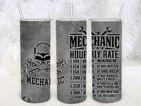 Mechanic hourly rate tumbler