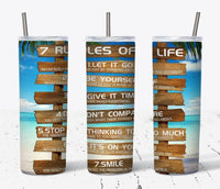 7 Rules of life 20 oz tumbler