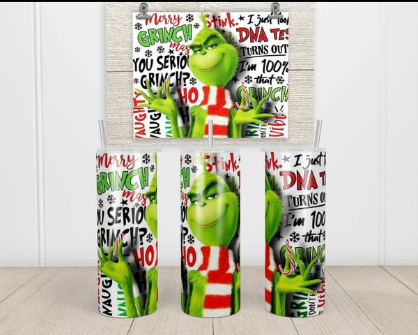 DNA Grinch 20 oz tumbler