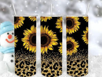 Sunflower leopard tumbler