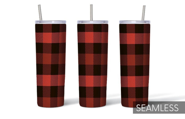 Red plaid 20 oz tumbler