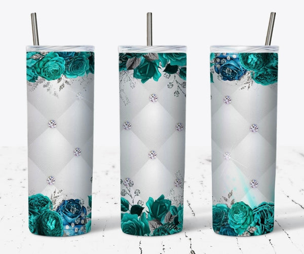 Diamond turquoise 20 oz tumbler