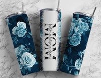 Blue flower mom tumbler