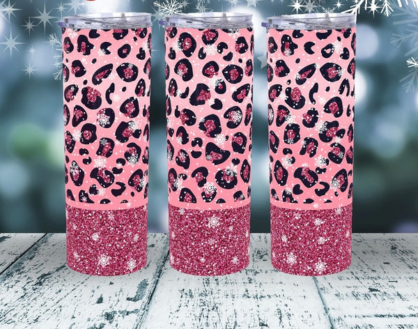 Pink leopard 20 oz tumbler