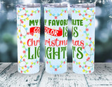 Christmas lights 20 oz tumbler