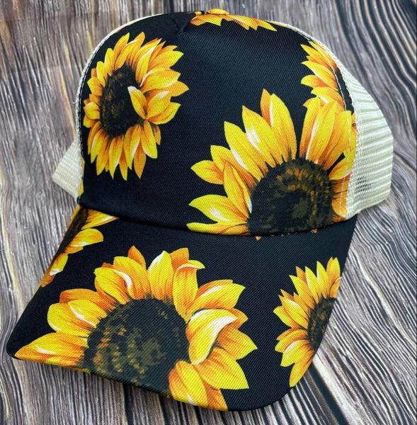 Sunflower crisscross hat
