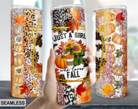 Just a girl fall 20 oz tumbler